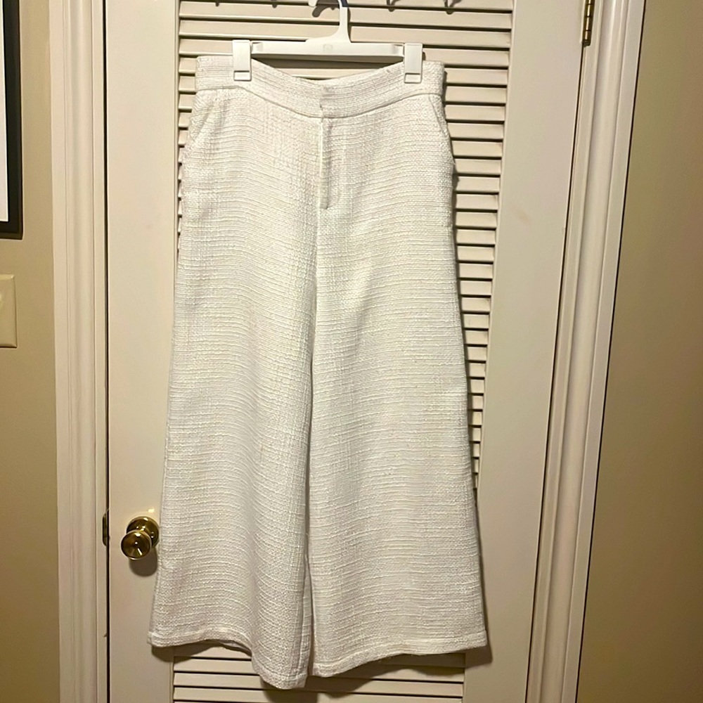 High waisted white wide leg trouser by Showpo